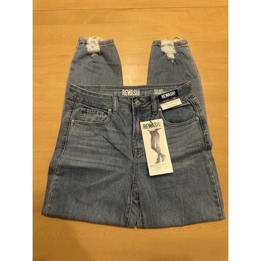 Rewash THE STEVIE High Rise Skinny Jeans Stretch Distressed Size 7/28